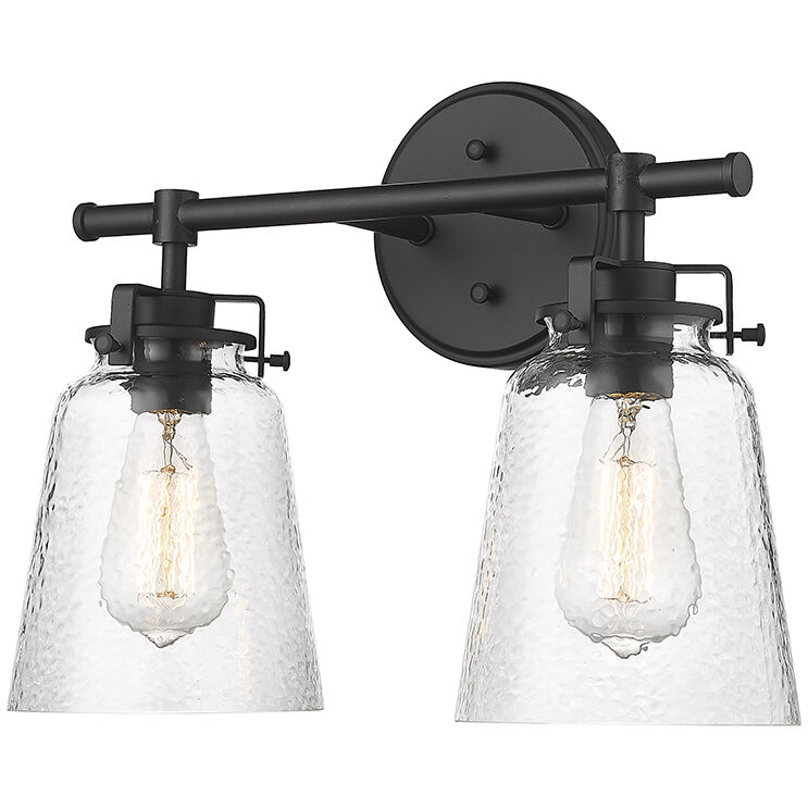 Amberose 2 Light 15.9 inch Matte Black Bathroom Vanity Light Wall Light